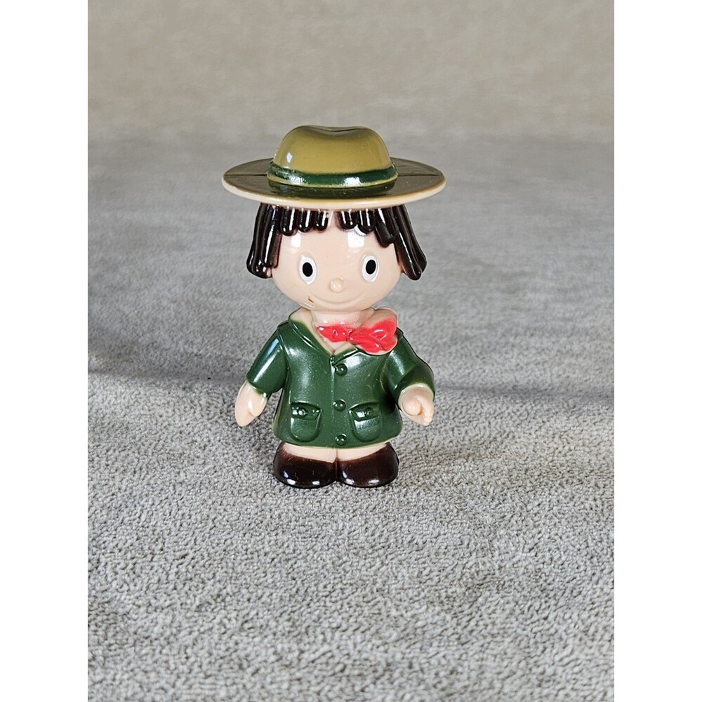 Vintage Celluloid Boy Figurine with Hat and Bowtie - Excellent Used Condition